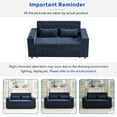 thumbnail image 6 of 61.4" 3 in 1 Sleeper Sofa Bed with Adjustable Backrest & Cup Holders, Pull-Out Bed Couch with Side Pockets & USB Charging Ports, Loveseat Sleeper Sofa with Storage Cabinet & 2 Lumbar Pillows, Blue, 6 of 9