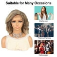 thumbnail image 6 of Unique Bargains Lace Front Wigs for Women 14" Blonde Brown Medium Long Natural Curly with Wig Cap, 6 of 7
