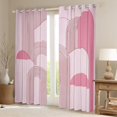 thumbnail image 2 of Manfei Geometric Lines Print Black Out Curtains,Retro Stripes Pattern Curtains Pack of 2 (42x63 Each),Girls Pink Circle Bedroom Curtains For Teens,Breathable Home Decor, 2 of 6