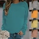 thumbnail image 5 of Qucoqpe - Sudadera informal de manga larga para mujer, cuello redondo, bonito jersey de color liso, corte holgado, en liquidación, 5 of 5