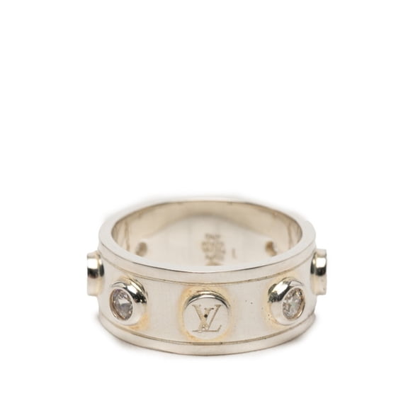 Pre-Owned Louis Vuitton LV Studded Ring, Size #L, M1622L, SV925 Silver, Zircon, Women's, LOUIS...