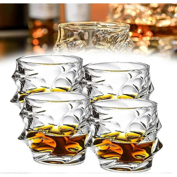 12 oz Hand Blown Crystal Whiskey Glasses, Cognac & Scotch Glasses, Old Fashioned Glasses for Bourbon Cocktail, Men's Gift