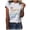 White, variant on LYXSSBYX Womens T Shirts Graphic Tees Trendy Women's Letter Printed Short Sleeved Casual Loose Top Short Sleeved Round Neck Top/shirt