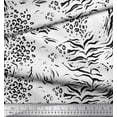 thumbnail image 3 of Soimoi White Cotton Voile Fabric Leopard & Tiger Animal Skin Printed Fabric 1 Yard 42 Inch Wide, 3 of 3