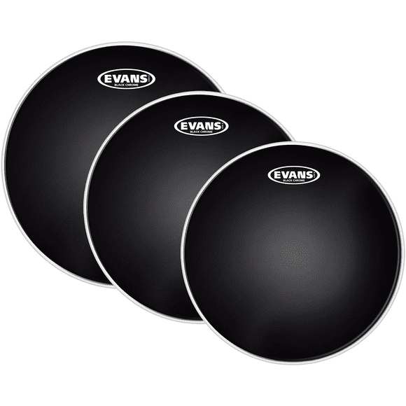 Juego de parches para Batería Evans ETP-CHR-F 3 parches 10 12 y 14 pulgadas serie Black Chrome
