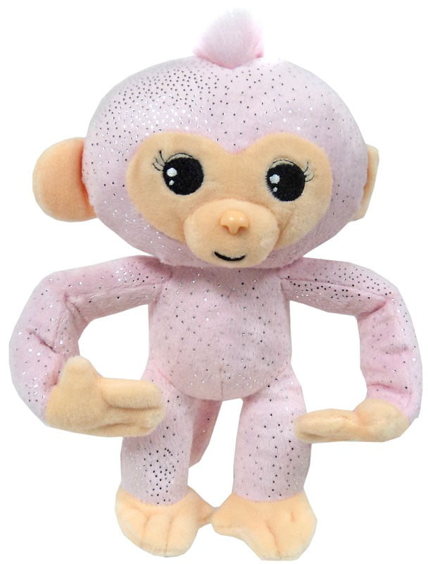 Fingerlings 9" Posable Arms & Legs Plush Sound Monkey White and Pink Hair 