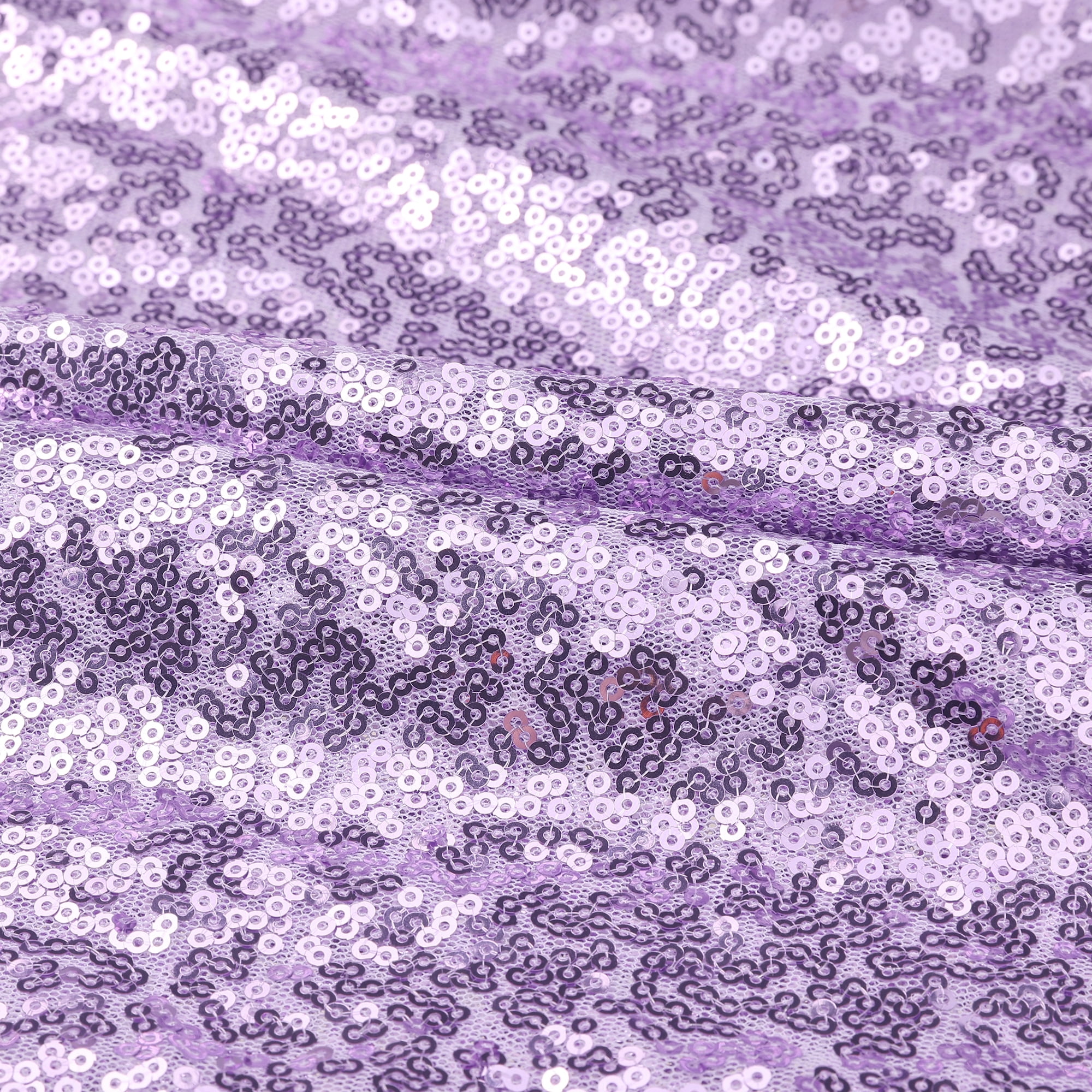 Unique Bargains Sequin Table Covers for Dining Room Parties or Dances Tablecloths Light Purple 47"x83"