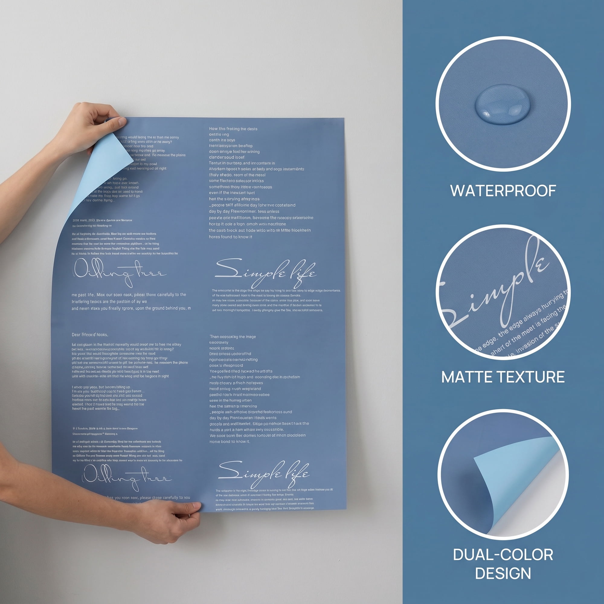Unique Bargains Waterproof Gift Wrap Paper for Bouquets and Gifts Navy Blue 22.4"x 22.4"