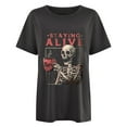 thumbnail image 4 of Pntutb Womens Plus Size Clearance Women Shirt Distressed Retro Skull Print Tops, 4 of 6