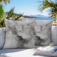 thumbnail image 3 of Grey Ombre Marble Throw Pillow Covers 16x16 Inch Set of 2, Gray Marble Crack Abstract Modern Waterproof Outdoor Pillow Covers, Decorative Cushion Pillowcases for Couch, Sofa, Bed, Garden, Patio, 3 of 9