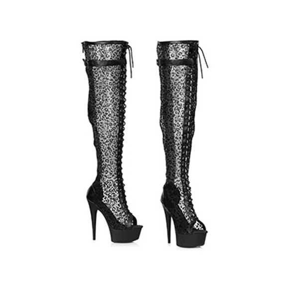 609-YASMIN, 6"Leopard Thigh High Boot