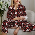 thumbnail image 6 of Fotbe Red Hot Chili 1 Pattern Long Sleeve Pajama Set for Women,Sleepwear Set,2-piece Loungewear Set,Soft PJs Comfy Nightwear with Pockets -X-Large, 6 of 7
