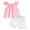A530-Pink, variant on Caqnni Toddler Baby Girl Summer Short Clothes Ribbed Ruffle Sleeve Tops Elastic Drawstring Short Shorts Two Piece Solid Outfit Set Short T-shirt Sets Purple 4-5 Years