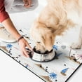 thumbnail image 2 of Ethnic Pet Food Mat - Absorbent Non-Slip Dog Bowl Mat - Waterproof Feeding Pad - Nautical Design - Durable & Washable, 2 of 4