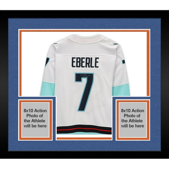 Framed Jordan Eberle Seattle Kraken Autographed White Fanatics Breakaway Jersey with Inaugural Season Jersey Patch - Fanatics Authentic Certified