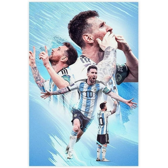 Lionel Poster Messi Poster 10 Canvas Poster Wall Art Decor Print Picture Paintings for Living Room Bedroom Decoration Unframe: Unframe:16x24inch(40x60cm)