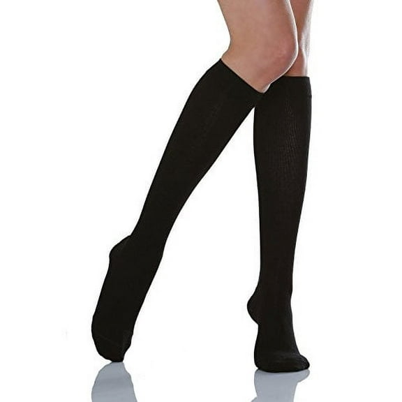 15-20 mmHg Moderate Compression Men’s Compression Travel Socks. Fine Cotton Italian Made Quality (Size 2 Black)