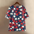 thumbnail image 4 of Women's 250th Anniversary USA Shirt Mid Sleeve Independence Day Top 4th of July Shirts America 250 Merchandise Loose Star Print Tee, 4 of 5