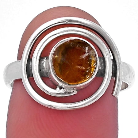 Spiral Rare Kornerupine Rough 925 Sterling Silver Ring s.8.5 Jewelry R-1485 SDR219480