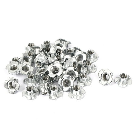 

Furniture M8 Thread Zinc Plated 4 Prong Tee Nuts Insert Connectors 40pcs
