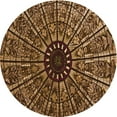 thumbnail image 1 of Ahgly Company Machine Washable Indoor Round Transitional Bronze Brown Area Rugs, 7' Round, 1 of 7