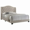 thumbnail image 3 of [Luckynote]Copper Beige Upholstered Queen Wingback Bed, 3 of 5