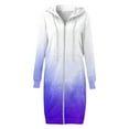 thumbnail image 4 of Lindreshi Zip up Hoodies for Women Women's Gradient Loose Long Sleeve Hoodie Sweater Top Long Coat, 4 of 5