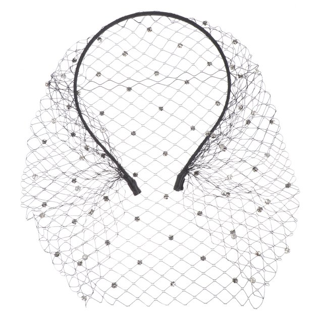 Miangastore 1Pc Rhinestone Veil Headdress Veil Hair Band Party Photo Prop Bride Hair Band