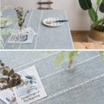 thumbnail image 4 of Cotton Linen Rectangle Tablecloth Table Cloth Heavy Weight Cotton Linen Dust-Proof Table Cover for Party Table Cover Kitchen Dinning(Light Gray,110*110cm), 4 of 6