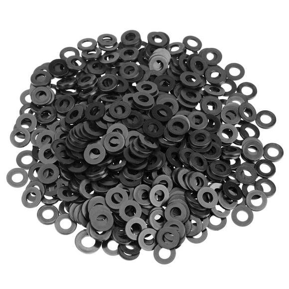HELIFOUNER 200 Pieces M5 Black Nylon Flat Washers Plastic Washers Inner Diameter 5mm Outer Diameter 10mm Thickness 10mm