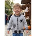 thumbnail image 6 of RUINIXCW Toddler Baby Boys Halloween Cardigans Fashion Spider Embroidery Long Sleeve Button Up Knit Sweaters, 6 of 8