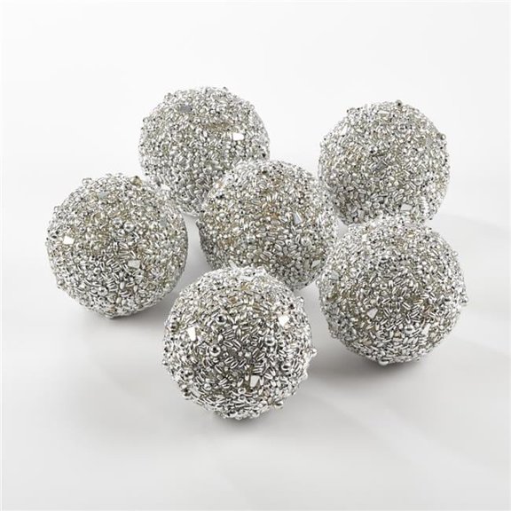 Saro Lifestyle Decorative Sphere - Set of 6 Silver