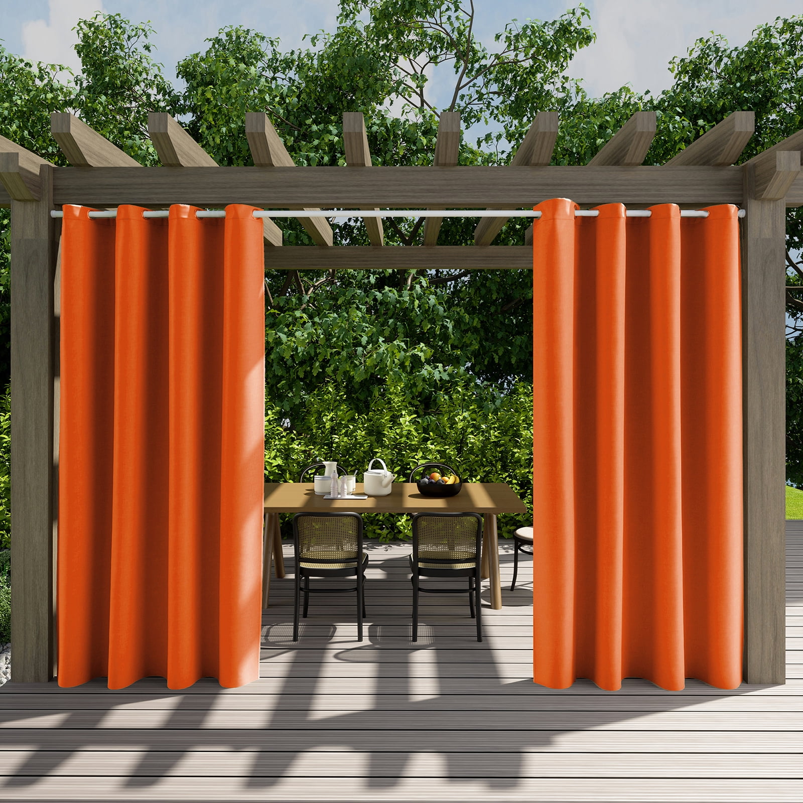 BTTO Outdoor Curtains for Patio Waterproof, Insulated Heat Light Blocking Drapes, Fade Resistant Thick Curtain for Balcony Lawn Garden, 1 Panel