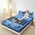thumbnail image 4 of Homewish Rugby Sport Lovers Bed Sheets,Tennessee City Silhouette King Sheets,Blue Gray Sheet Set For Boy,Microfiber Bedroom Decor,4 Pieces, 4 of 7