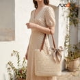 thumbnail image 4 of SUOSDEY Crochet Beach Bag for Women with Zipper,Summer Straw Beach Tote Bag Woven Boho Shoulder Bag for Vacation, 4 of 8