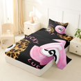 thumbnail image 2 of Castle Fairy Vintage Billiards Twin Sheets 3pcs, Leopard Print Billiards Bedding, Pink Brown Black,1 Fitted Sheet, 1 Flat Sheet and 1 Pillowcase, 2 of 6