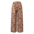thumbnail image 5 of DHFJKG Women's Boho Pants High Waisted Wide Leg Floral Printed Flowy Palazzo Summer Beach Vacation Clothes Stylish Trousers, 5 of 7