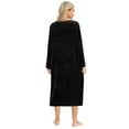 thumbnail image 5 of WBQ Womens Nightgown Velvet Sleepwear House Dress Long Sleeve Calf-Length Nightdress Fall Winter Soft Loose Fit Vintage Loungewear, Black S, 5 of 5