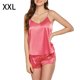 thumbnail image 1 of Conjunto de ropa de dormir para mujer Encantador chaleco con cuello en V, pantalones cortos, camisón, rosa roja, XXL Kearding XX000231-43, 1 of 7