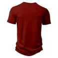 thumbnail image 2 of Men's Casual T Shirts Pure Color Basic Tee Comfortable Summer Short Sleeve Top Button Detail Everyday Wear Breathable Blend, 2 of 4