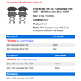 thumbnail image 2 of Front Brake Pad Set - Compatible with 2001 - 2005 Mercedes-Benz C320 2002 2003 2004, 2 of 2