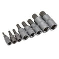 8PCS Hex Bit Set 1/2in 1/4in 3/8in Iron Hex Heads with Rail for Drill