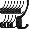thumbnail image 1 of ZHAOCHENG Perchero de pared Vintage, gancho de Metal para sombrero, gancho Retro para baño, cocina, perchero (negro), 12 Uds., 1 of 5