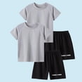 thumbnail image 2 of Odeerbi Conjunto Deportivo de Niños de 2 Paquetes Con Rayas Reflectantes, Trajes Deportivos de Secado Rápido Transpirable, Conjunto de Pantalones Cortos de Camiseta de 2 Piezas, 5-12 Años, 2 of 8