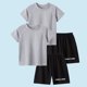 thumbnail image 2 of Odeerbi Conjunto Deportivo de Niños de 2 Paquetes Con Rayas Reflectantes, Trajes Deportivos de Secado Rápido Transpirable, Conjunto de Pantalones Cortos de Camiseta de 2 Piezas, 5-12 Años, 2 of 8