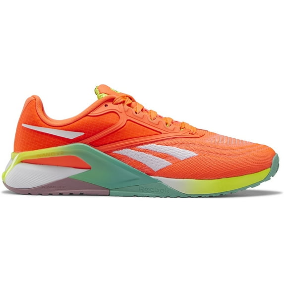 Womens Reebok NANO X2 Shoe Size: 7.5 Orange Flare - White - Acid Yellow Cross Training