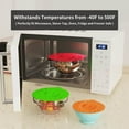 thumbnail image 2 of 7 Packcouvercles en Silicone, Couvercle Anti-Éclaboussures pour Micro-Ondes, 5 Tailles Couvercles Réutilisables Résistants à la Chaleur pour Aliments, s'Adapte aux Tasses, Bols, Assiettes, Casseroles, Poêles, Cuisinière, Four, Réfrigérateur, Sans BPA, 2 of 6
