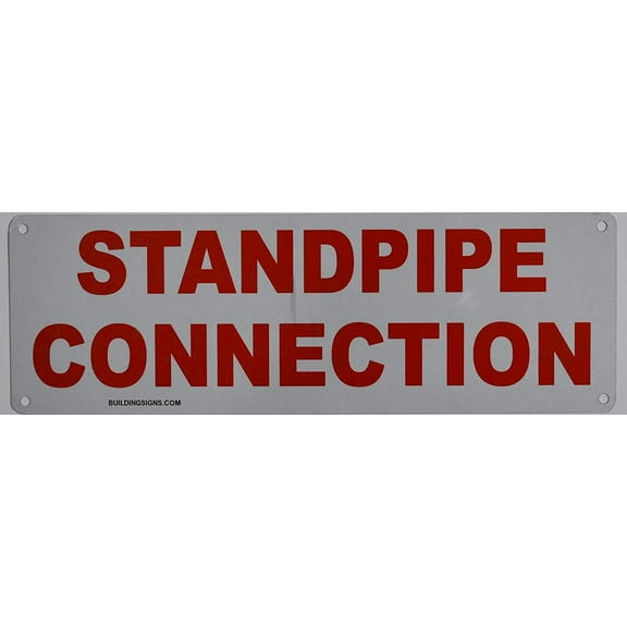 Standpipe Connection Sign (RED Reflective,Aluminium 4x11)