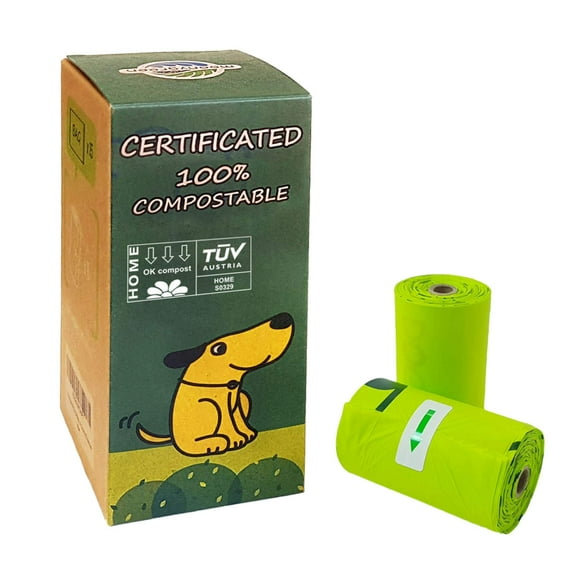 Bolsa compostable para excrementos de perro Moonygreen, 120 recambios, 9 x 13 pulgadas