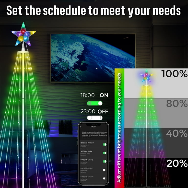 APP Intelligent Christmas Tree Light Bluetooth Point Control Magic
